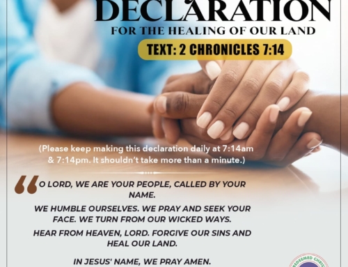 PRAYER AND DECLARATION HEALING OF OUR LAND